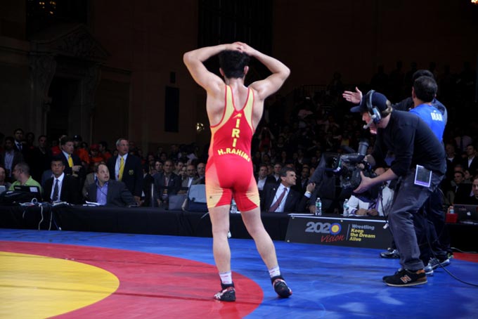 Iranian freestyle wrestler Hassan Rahimi Rumble on the Rails
