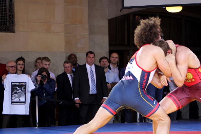 Jordan Holm and Russian Evgeni Saleev Rumble on the Rails