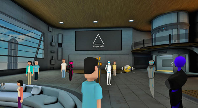Still from AltspaceVR interface, courtesy of AltspaceVR.