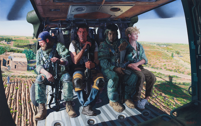 Steve Mumford, Anbar, 2016. Oil on linen, 60 x 96 inches. Courtesy of the artist and Postmasters Gallery, New York. 